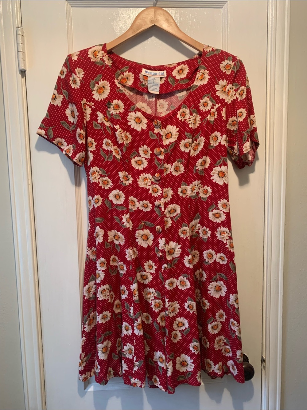 VTG 80s/90s Westport Ltd. Daisy & Polka Dot Romper Size 8